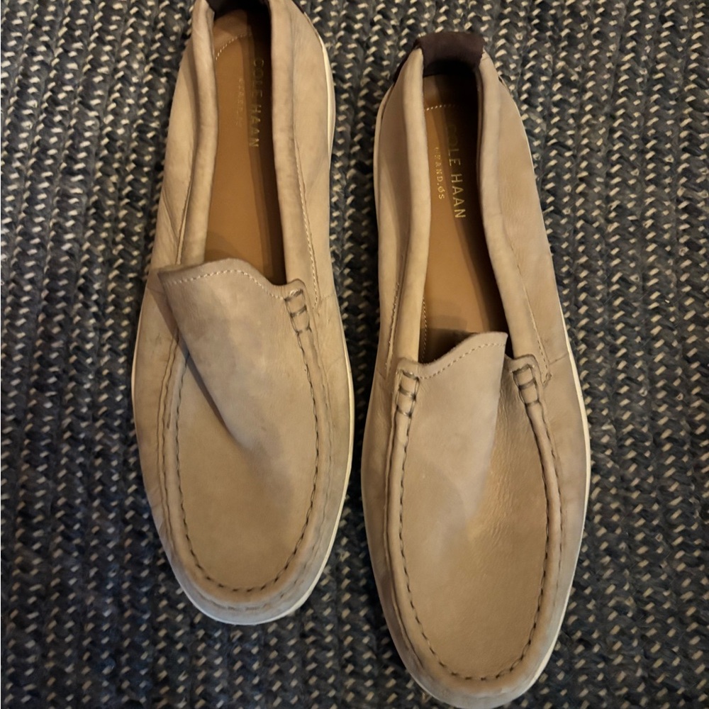Cole Haan Men's Beige Slip-On Loafers